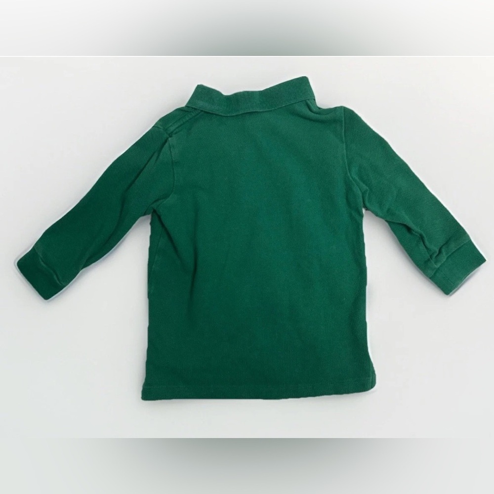 Polo Ralph Lauren Baby Boys Long Sleeve Green Polo Shirt 18M Orange Pony - Picture 4 of 4